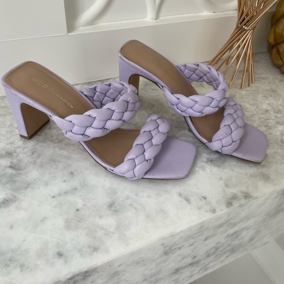 BCBGeneration Purple Braided Heel Sandals - Picture 5 of 6